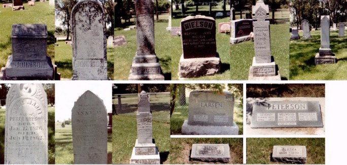Markers in Holden West Cemetery - -  Div. gravsteiner på kirkegården i Port Washington.