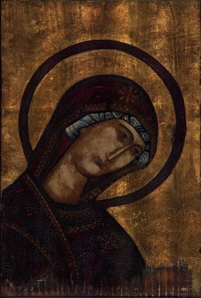Maria-ikon. Jesu mor, som gamle Holden Kirke er innviet til. -
 Icon of the Blessed Virgin Mary - the patron Saint of Holla old church.